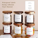 16 OZ Stackable Glass Food Storage Jars with 132 Pantry Labels Preprinted - 6 Pcs Thicken Glass Storage Containers with Airtight Acacia Lid - Clear Kitchen Canister for Spice, Tea, Coffee, Sugar by CozyNest Decor
