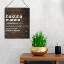 Qious Inspirational Gift Signs Hakuna Matata a Wonderful Phrase Meaning No Worries for the Rest of Your Days Wooden Hanging Sign Rustic Wall Art Home Decoration 10 x 8 Inches… by CozyNest Decor