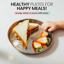 Children's 304 Stainless Steel Four (4) Piece Plate Set, 21 cm, Matte Finish, Plates for Kids, Toxin Free Stainless Steel Dinnerware Set, Non-Divided Plates, 100% BPA Free by TinyTreasures Baby Boutique