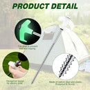 Hicarer 40 Pcs 20 Pcs 8'' Screw in Tent Stakes Heavy Duty Ground Metal Stakes for Inflatables with Hex Head Driver for Outdoor Camping Tent Inflatable Garden Decor (Luminous White) by CozyNest Decor