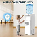 COWSAR 3-in-1 Water Cooler with Ice Maker, Hot & Cold Top Loading, Water Dispenser for 5 Gallon Bottle, 33LBS/24H Ice Maker with Child Safety Lock, White by CozyNest Decor