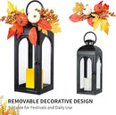 Bdor 2 Pack Fall Lanterns Decor with LED Candle – 16 Inch Harvest Pumpkin Maple Leaf Hanging Lantern for Autumn Thanksgiving Table Centerpiece Indoor Outdoor Decoration, Battery Operated by CozyNest Decor