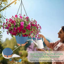 Hanging Planters for Indoor Plants 8 Inch, 2 Pack Hanging Baskets for Plants, Self Watering Hanging Flower Pots with Drainage Hole & 2 Kinds of Plant Hangers for Garden Home Decor (Navy Blue, 8 inch) by GreenHaven Gardens