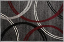 Rugshop Modern Wavy Circles Design Area Rug 2' x 3' Red by TinyTreasures Baby Boutique