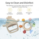 2 Pack Baby Teething Toys for 0-6 & 6-12 Months, Food Grade Silicone Teething Mitten No Drop Teether and Ring Teether, BPA Free, One-Piece, CPC Certified Baby Chew Toys for Sucking Needs by TinyTreasures Baby Boutique