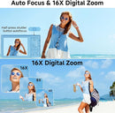 Digital Camera, FHD 4K 44MP Digital Camera, 16X Digital Zoom, Digital Point and Shoot Camera with 3-LED Fill Lights, 64GB SD Card, Compact Camera for Kids Teen Boys Girls, Blue by TinyTreasures Baby Boutique