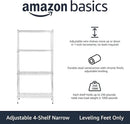 Amazon Basics 4-Shelf Adjustable, Storage Shelving Unit, (200 Pound Loading Capacity per Shelf), Steel Organizer Wire Rack, 13.4"D x 23.2"W x 48"H, Chrome by CozyNest Decor