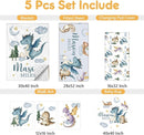 Custom Baby Crib Bedding Set, 5 Pcs Personalized Name Baby Crib Sets for Infant Toddler, Blue Dinosaur Nursery Bedding Set for Baby Boy, Double Layer Baby Bedding Sets Customized Gifts by TinyTreasures Baby Boutique