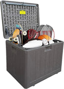 33 Gallon Small Storage Box with Lid,Waterproof Indoor Outdoor Storage Container for Package Delivery,Patio Cushions, Gardening Tools, Pool Accessories, Lockable Resin Deck Box with handle by CozyNest Decor