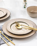 GBHOME Ceramic Dinnerware Sets, 18 Piece Embossed Elegant Stoneware Plates and Bowls Sets, Housewarming Wedding Gift | Dishwasher & Microwave Safe | Dishes Set Service for 8 by CozyNest Decor