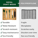 ROYAL CRAFT WOOD Luxury Bamboo Kitchen Drawer Organizer - Silverware Organizer - Utensil Holder and Cutlery Tray with Grooved Drawer Dividers for Flatware and Kitchen Utensils (5 Slot, Natural) by CozyNest Decor