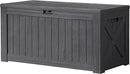 Devoko 120 Gallon Deck Box Resin Outdoor Storage Box Waterproof for Patio, Large Outdoor Storage Bench Lockable for Outside (Grey) by GreenHaven Gardens