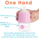 PopYum 5 oz Pink Anti-Colic Formula Making/Mixing/Dispenser Baby Bottles, 3-Pack with