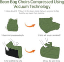 Bean Bag Chair Lazy Bean Bag Sofa, Floor Beanbag Chairs with Stuffed High-Density Foam, Memory Foam Bean Bag Sofa for Living Room, Bedroom and Office by TinyTreasures Baby Boutique