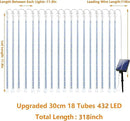 4th of July Decorations Outdoor, Red White and Blue Solar Meteor Shower Lights, 18 Tubes 432 LEDs 4th of July Lights Waterproof, Patriotic Lights String for Independence National Memorial Day Decor by GreenHaven Gardens