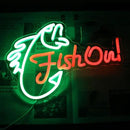 Fish On Neon Sign Go Fishing LED Signs for Wall Green Red Neon Light Dimmable Neon Lights Signs Fish Neon Light Up Sign for Bedroom Living Room Man Cave Yacht Decor Men Gifts by CozyNest Decor