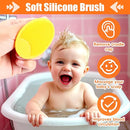 Baby Hair Brush and Comb Set, 4Pcs Baby Soft Bristles hairbrush Cradle Cap Brush Hair Comb for Newborns Toddlers Boys Girls (Yellow) by TinyTreasures Baby Boutique