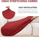 hyha Waterproof Couch Cushion Covers, Stretch Sofa Couch Seat Slipcover for Dog Washable, Non-Slip Waterproof Outdoor Cushion Covers for Patio Furniture Replacement (2 Pieces, Wine Red) by CozyNest Decor