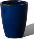 Emissary Bullet 9.5 in. Blue Ceramic Round Planter (9.5 in. L x 9.5 in. W x 12 in. H) with Drainage Hole by CozyNest Decor