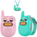 Qniglo Walkie Talkies for Kids Rechargeable, 2 Pack with FM Handheld Walki Talki with Wearable Lanyard & Wrist for Outdoor Camping Games & Birthday Xmas Toys Gifts for Boys Girls Kids by TinyTreasures Baby Boutique