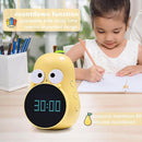 Kids Alarm Clock for Girls Pear Alarm Clock with Snooze Toddler Sleep Training Clock for Bedroom Home Office(Yellow) by TinyTreasures Baby Boutique
