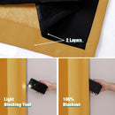 ChrisDowa 100% Blackout Curtains for Bedroom with Black Liner, 2 Thick Layers Total Blackout Thermal Insulated Grommet Window Curtains 2 Panels Set (Mustard Yellow, 52 x 84 Inch) by TinyTreasures Baby Boutique
