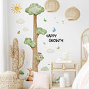 3D Cartoon Height Growth Chart for Kids Wall Stickers Removable DIY Jungle Animals and Plants Height Sticker Peel and Stick Sun White Clouds Wall Art Decor for Nursery Kids Bedroom Living Room by TinyTreasures Baby Boutique