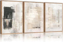 HPINUB Modern Abstract Canvas Art Prints, Black and White, 24"x36", 3-Pack, Neutral, Bedroom, Living Room, Office, Bathroom, Dining Room by CozyNest Decor