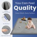 Baby Play Mat for Floor,1.3" Thick Memory foam Tummy Time Mat,Water Repellent Soft Velvet Nursery Rug,Extra Large Non Slip for Crawling,Toddlers,Infants,kids,Tatami Style for Living Room(Dark Grey) by TinyTreasures Baby Boutique