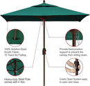 EliteShade USA 10-Year-Non-Fading 6x6Ft Square Market Umbrella Patio Outdoor Table Umbrella with Ventilation, Forest Green by GreenHaven Gardens