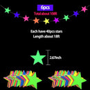 108feet UV Neon Paper Star Garland Glow in The Dark Streamers for neon Party Supplies UV Fluorescent Reactive Paper Star Banner for Wedding Birthday Glow in The Dark Party Favors Neon Party Decor… by TinyTreasures Baby Boutique