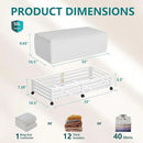 Bamboo Under Bed Storage Containers- Underbed Organizer with Wheels with Large Dust Bag,Sturdy Wood Rolling Under the Bed Shoe Storage Organizer Drawer 2 Packs (White, Long) by CozyNest Decor
