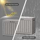 50 Gallon Lockable Resin Deck Box, Waterproof & UV-Resistant Outdoor Storage Box for Outdoor Cushion Storage, Garden Tools & Pool Accessories Storage, Gray by GreenHaven Gardens