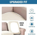 H.VERSAILTEX Super Stretch Individual Seat Cushion Cover Sofa Covers Couch Cushion Covers Slipcover Sets Thick Jacquard Textured Twill Fabric (3 Piece Sofa Cushion Covers, Natural) by CozyNest Decor