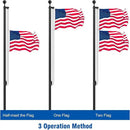 Flag Pole Kit 20FT, 12 Gauge 1.8mm Thickness Heavy Duty Flag Poles with 3x5 American Flag, Black Flag Pole for Outdoor House In Ground, Extra Thick Flagpoles Suitable for Yard and Garden by GreenHaven Gardens