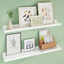 Floating Picture Ledge Shelves 36 Inch Solid Oak Wood Set of 2, Rustic Wall Storage Shelves with Lip, Kids Bookshelf, Photo & Picture Ledge Shelves for Bedroom, Living Room, Kitchen by CozyNest Decor
