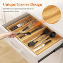 Lifewit Utensil Drawer Organizer, Expendable Cooking Silverware Tray for Kitchen Drawer, Bamboo Adjustable Cutlery Flatware Holder, Spatula Tools and Gadgets Storage Divider, 4 Compartments, Natural by CozyNest Decor