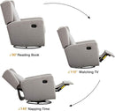 Swivel Rocker Recliner Chair Set of 2, Nursery Glider Chair, Nursery Rocking Chairs, Manual Reclining Chair, Grey by TinyTreasures Baby Boutique