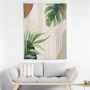Abstract Boho Tapestry, Mid Century Tropical Tree Leaves Modern Geometric Arch Bohemian Botanical Tapestry, Home Aesthetic Wall Hanging Art Decor for Living Room Bedroom Dormitory 50x60 Inch by CozyNest Decor