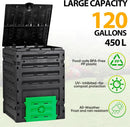 F2C Compost Bin Outdoor Composter BPA Free Material -120 Gallon (450L) Large Compost Bin Aerating Outdoor Compost Box Easy Assembling, Lightweight, Fast Creation of Fertile Soil, Black by GreenHaven Gardens