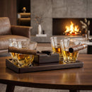 The Wine Savant Cigar Glasses Tray & Ash Tray, 4 Whiskey Cigar Glasses