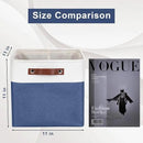 Collapsible Fabric Storage Cubes 11x11 Cube Storage Bins, 4 Pack Closet Baskets Box with Handles for Organizing, Shelf, Toys, Clothes, Home, Office, Nursery (Navyblue&White) by CozyNest Decor