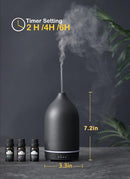 VIVITEST Diffusers for Home, 200ML Stone Essential Oil Diffuser, Ceramic Oil Diffuser,Ultrasonic Aromatherapy for Office (Black) by TinyTreasures Baby Boutique