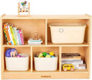 wingyz Wood Storage Shelf Organizer, 35.4" L, 5-Section Montessori Kids Toy & Book Shelf, Wooden Cabinet for Kids Rooms, Playroom, Classroom, Nursery, Preschool Furniture - Nature by CozyNest Decor