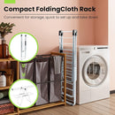 COSTWAY Clothes Drying Rack, Foldable 2-Level Laundry Drying Rack w/Height-Adjustable Wings, 33 Drying Rails & Sock Clips, Standing Large Drying Rack for Clothing, Indoor Outdoor Use by CozyNest Decor