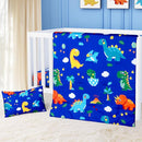 Cloele Crib Bedding Set for Boys Girls- 3 Piece Dinosaur Baby Bedding Set Soft Comforter Bed Set Includes Toddler Pillowcase Crib Sheet Baby Quilt - Nursery Bedding Set for Boys-Colorful Dinosaur by TinyTreasures Baby Boutique