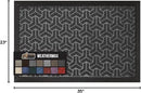 GORILLA GRIP 100% Waterproof All-Season WeatherMax Doormat 35x23, US Designed Natural Rubber, Stain and Fade Resistant, Low Profile Indoor Outdoor Door Mats, Easy Clean Patio Mat, Slate Geometric by CozyNest Decor