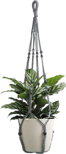 Macrame Plant Hanger Indoor Hanging with Wood Beads Macrame Planters No Tassel for Indoor Outdoor Boho Home Decor 35 Inch (Gray,1pc) by GreenHaven Gardens