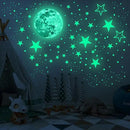 Luminous Wall Decals Ceiling Stickers Glow in The Dark Moon and Stars Starry Sky Shining Decals Room Decoration Perfect Gifts for Kids Bedroom Bedding Room, 1 Moon + 436 Stars and Dots by CozyNest Decor