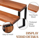 3 Tier Wooden Display Riser Stand Perfume Organizer with Metal Stand, Dessert Table Display Set, Food Display Stands for Party, Brown Rustic Solid Wood Shelf for Cupcakes, Perfume, Cologne, Spiece by CozyNest Decor